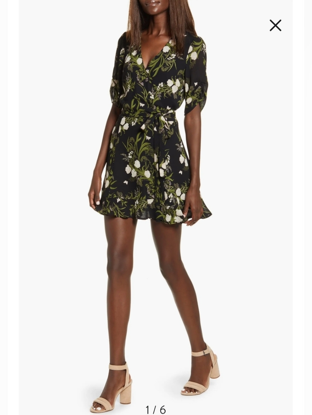 Reformation Monica Wrap Dress Anastasia Floral 100% Viscose XS